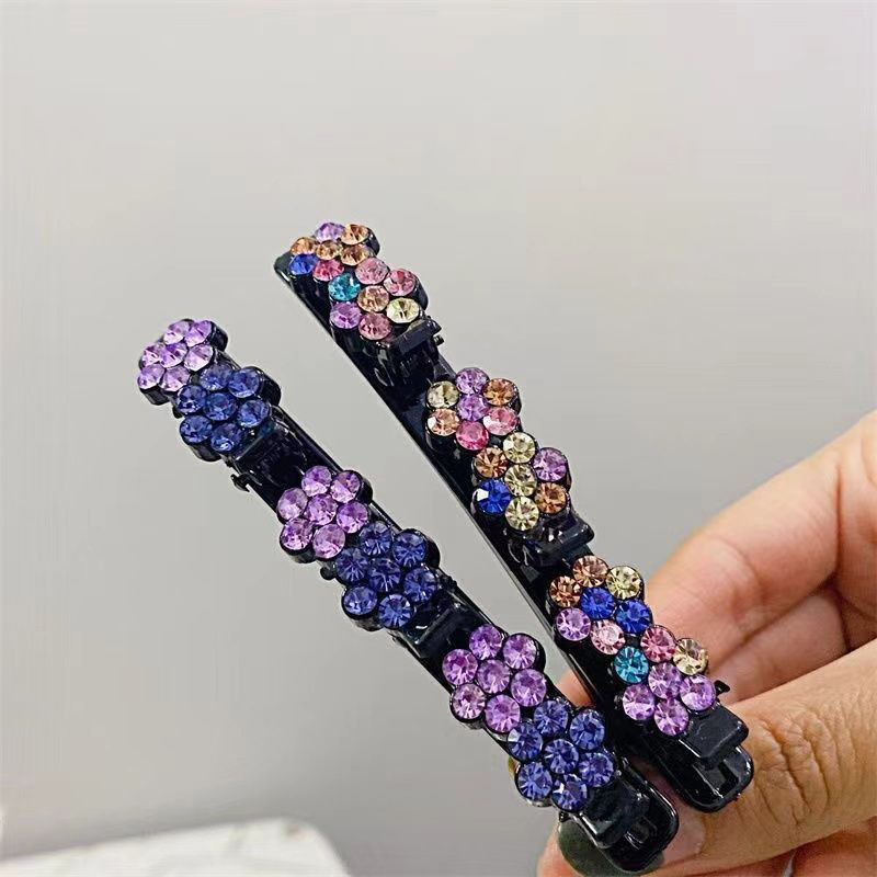 2kom modne ženske kopče za kosu Svjetlucavi umjetni kristalni cvjetovi Zvjezdaste ukosnice sa šiškama Bočna kopča fiksnog oblika Pokrivala za djevojke