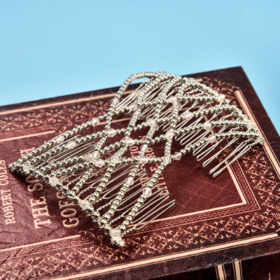 Nauji vintažiniai stebuklingi karoliukai, tempiantys plaukus šukomis, slankiojančios šukos su dvigubu segtuku, moteriškų elegantiškų plaukų segtukų papuošalų aksesuarai