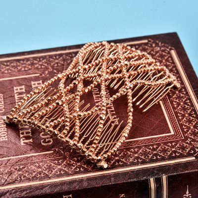 Nauji vintažiniai stebuklingi karoliukai, tempiantys plaukus šukomis, slankiojančios šukos su dvigubu segtuku, moteriškų elegantiškų plaukų segtukų papuošalų aksesuarai