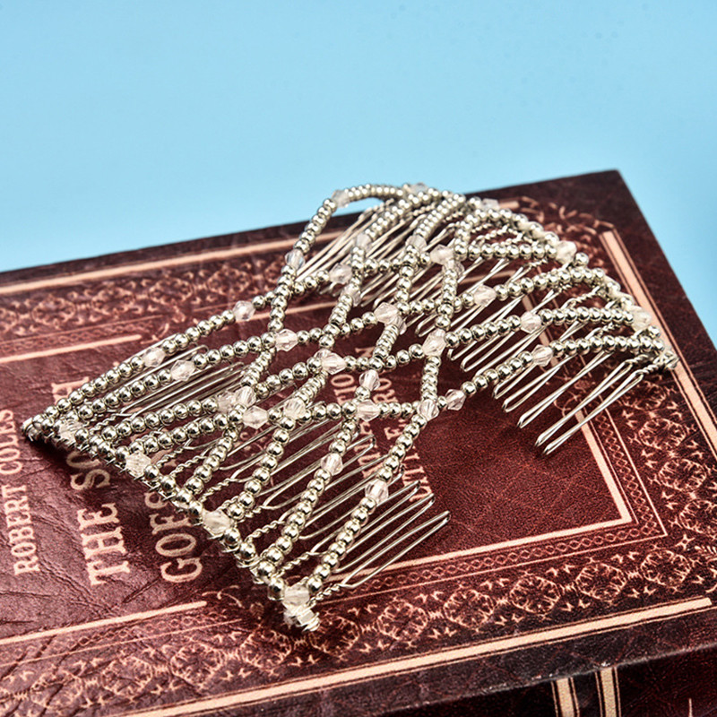 Nauji vintažiniai stebuklingi karoliukai, tempiantys plaukus šukomis, slankiojančios šukos su dvigubu segtuku, moteriškų elegantiškų plaukų segtukų papuošalų aksesuarai