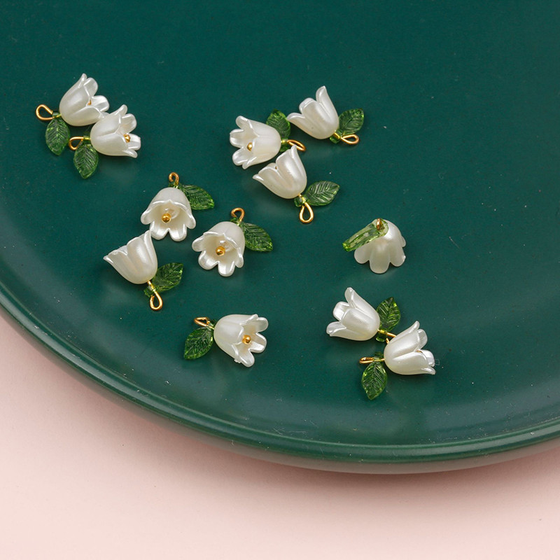 10/100db Gyöngyharang orchidea medál sztereoszkópikus levél virág barkácsoláshoz nyaklánc karkötő kulcstartó ékszer kiegészítők