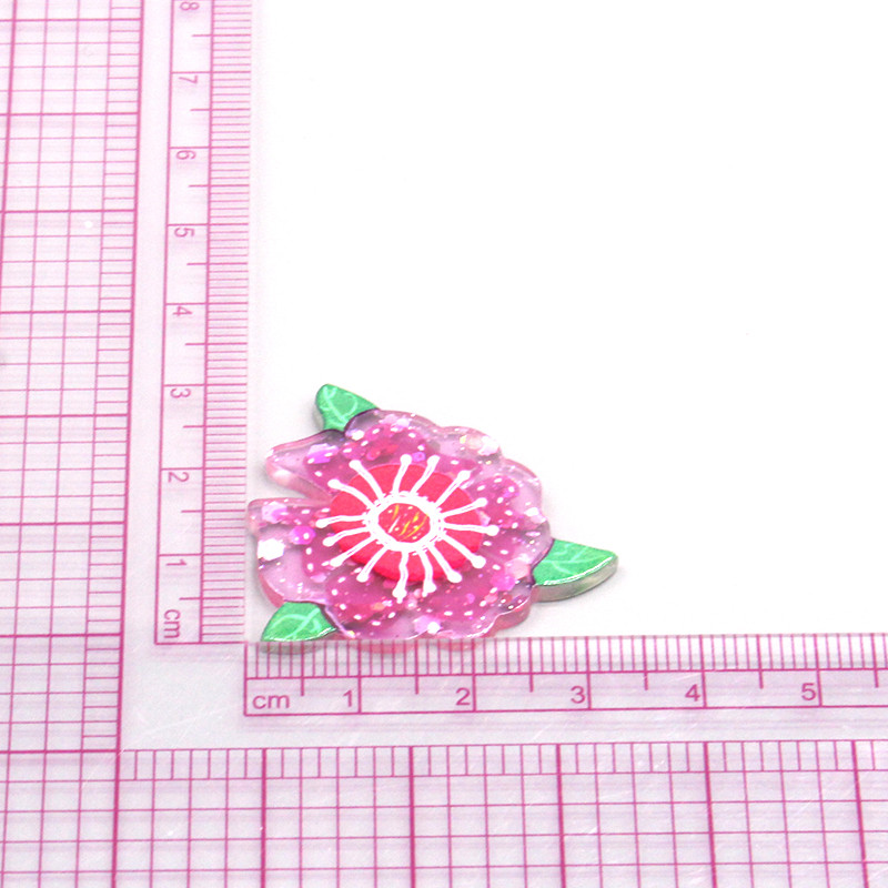 6db/csomag Japan Cherry Blossom akril fülbevaló, fényes édes virágos medál füles kulcstartóhoz barkács ékszerkészítés