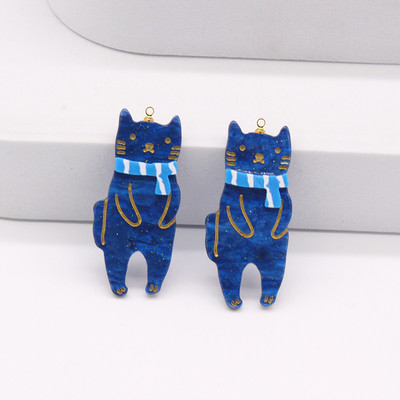 6 vnt. Mieli akriliniai meškiukai kačių pakabukai Kawaii plokščiapakaliai animacinių filmų pakabukas auskarams raktų pakabukas „pasidaryk pats“ amatų papuošalų kūrimas dideliais kiekiais