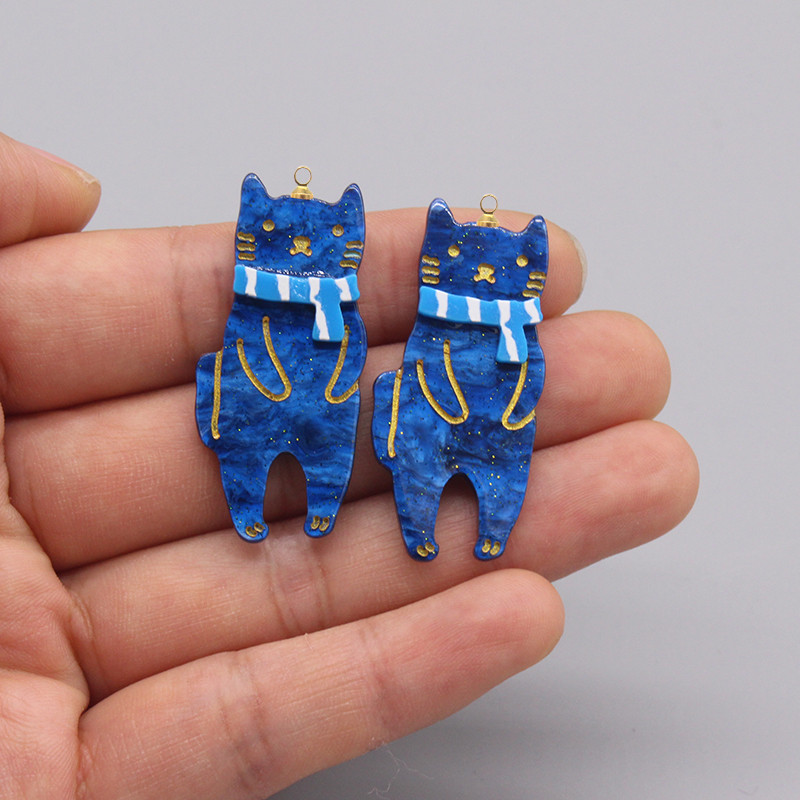 6 vnt. Mieli akriliniai meškiukai kačių pakabukai Kawaii plokščiapakaliai animacinių filmų pakabukas auskarams raktų pakabukas „pasidaryk pats“ amatų papuošalų kūrimas dideliais kiekiais