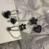 Metalne ukosnice za žene Geometrijske zvijezde u obliku srca Ukosnice za kosu Lanac Privjesak Ukosnice za djevojke Dnevna pokrivala za glavu Modni dodaci za kosu