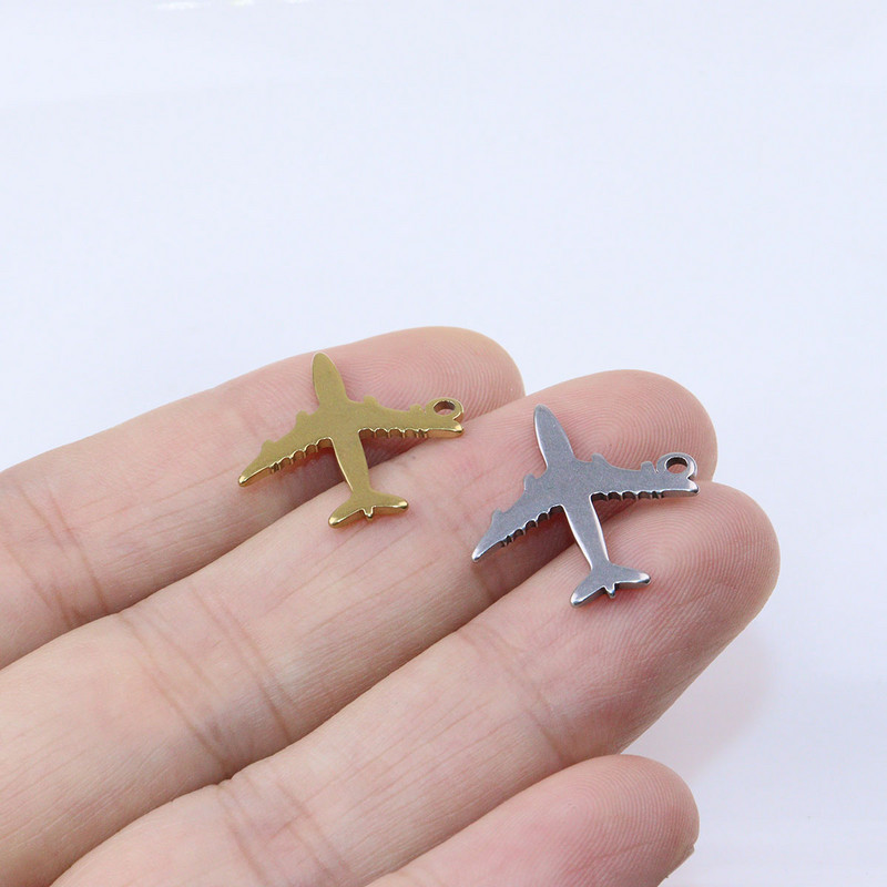 10 komada 20 mm veleprodajni visokokvalitetni slatki avionski privjesak od nehrđajućeg čelika, privjesak DIY ogrlica, narukvice Neizblijedjele, bezbojne