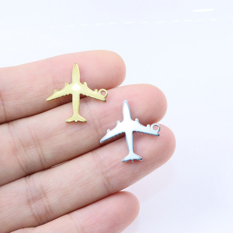10 komada 20 mm veleprodajni visokokvalitetni slatki avionski privjesak od nehrđajućeg čelika, privjesak DIY ogrlica, narukvice Neizblijedjele, bezbojne