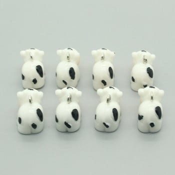 10 τμχ Super Cute Mini Cows Resin Γούρια ζώων Μινιατούρες χειροτεχνίες σκουλαρίκι DIY Κρεμαστό αξεσουάρ Κοσμήματα Κατασκευή F227