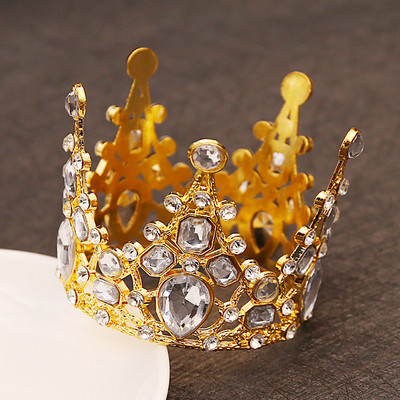 Menyasszonyi Esküvő Tiaras Kristály Kis Korona Britthday tortasütés dekoratív Fej Ékszer Gyerek Kis Diadem Haj Kiegészítők