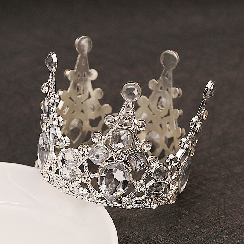 Menyasszonyi Esküvő Tiaras Kristály Kis Korona Britthday tortasütés dekoratív Fej Ékszer Gyerek Kis Diadem Haj Kiegészítők