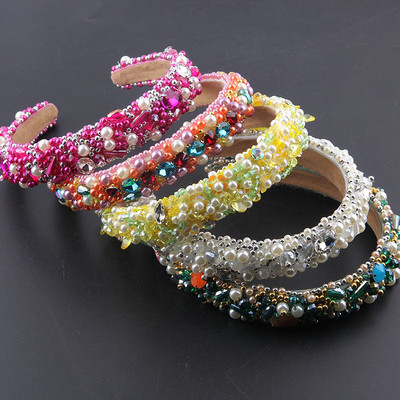Noua moda baroc burete perla cristal incrustat bentiță cu strass doamnelor street fashion show Accesorii pentru păr 912