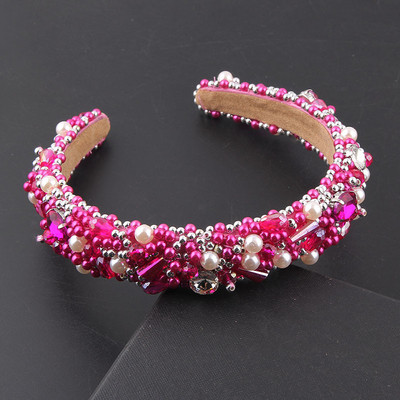 Nova modna barokna spužvasta biserna traka za glavu s umetnutim bisernim kristalima Ženska ulična modna revija Dodaci za kosu 912