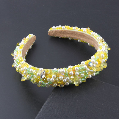 Nova modna barokna spužvasta biserna traka za glavu s umetnutim bisernim kristalima Ženska ulična modna revija Dodaci za kosu 912