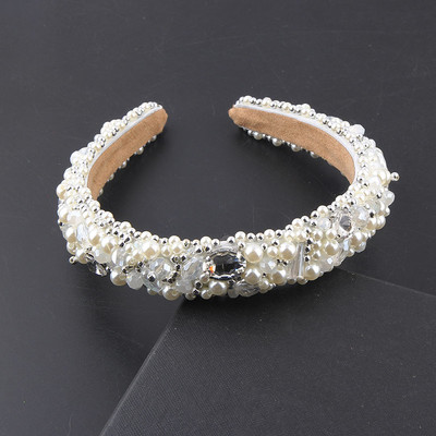 Nova modna barokna spužvasta biserna traka za glavu s umetnutim bisernim kristalima Ženska ulična modna revija Dodaci za kosu 912