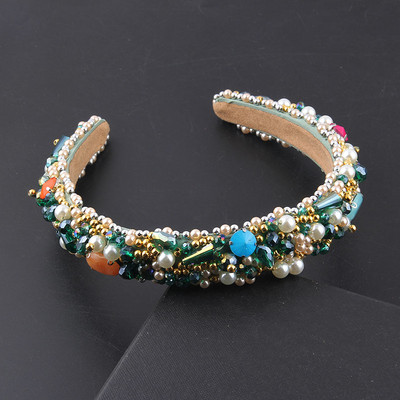 Nova modna barokna spužvasta biserna traka za glavu s umetnutim bisernim kristalima Ženska ulična modna revija Dodaci za kosu 912