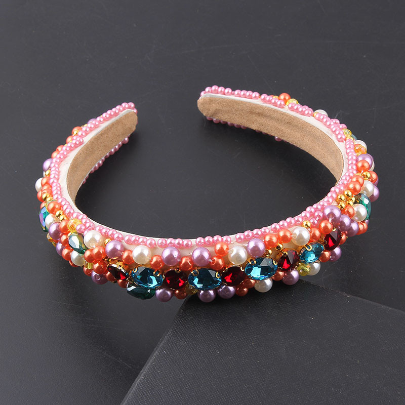 Nova modna barokna spužvasta biserna traka za glavu s umetnutim bisernim kristalima Ženska ulična modna revija Dodaci za kosu 912