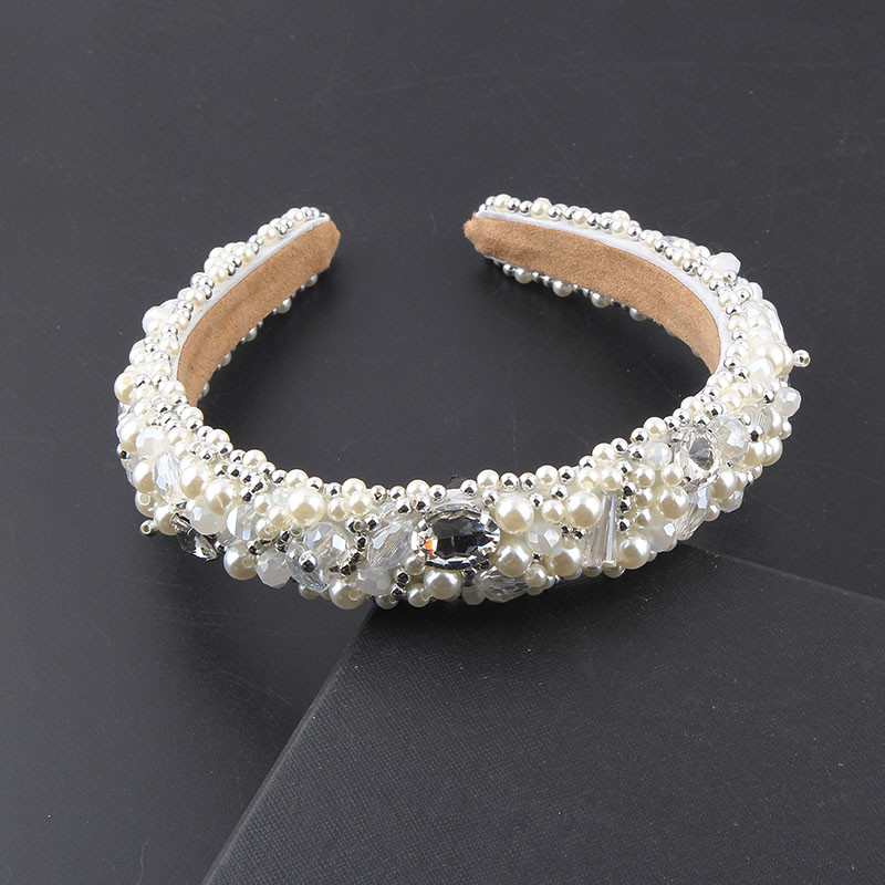 Nova modna barokna spužvasta biserna traka za glavu s umetnutim bisernim kristalima Ženska ulična modna revija Dodaci za kosu 912