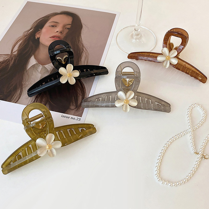 Nova kopča s kandžama za žene Cvjetno srce Držač za kosu s kandžama za konjski rep Ukosnice za kosu Veliki stražnji dio glave kopča za morskog psa Modni dodaci za kosu