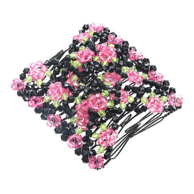 Női divat Rugalmas hajfésű Magic Retro fejpánt Szimulált gyöngyök Hajcsatok Hajtűk Kétsoros fésűs Barrette Tartozék