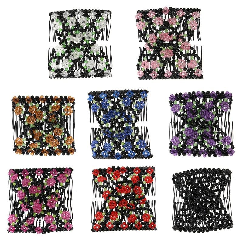 Női divat Rugalmas hajfésű Magic Retro fejpánt Szimulált gyöngyök Hajcsatok Hajtűk Kétsoros fésűs Barrette Tartozék