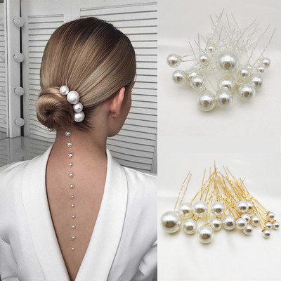Acele de păr în formă de U pentru femei, agrafe de metal, perle simulate, tiara de mireasă, accesorii pentru păr, instrumente de design pentru coafura de nuntă