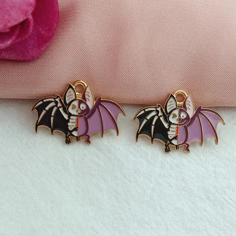 10 buc. Fermec din aliaj Seria de animale de Halloween Craniu Pisică Liliac Rechin pandantiv cercei bricolaj breloc colier brăţară bijuterii accesorii