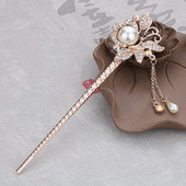 Naujausios gėlės plaukų šakutės Retro stiliaus ilgi kutai plaukų lazdelės plaukų segtukai perlai karoliukai Step Shake Kinijos vestuvių nuotakos galvos apdangalai