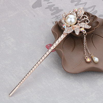 Naujausios gėlės plaukų šakutės Retro stiliaus ilgi kutai plaukų lazdelės plaukų segtukai perlai karoliukai Step Shake Kinijos vestuvių nuotakos galvos apdangalai