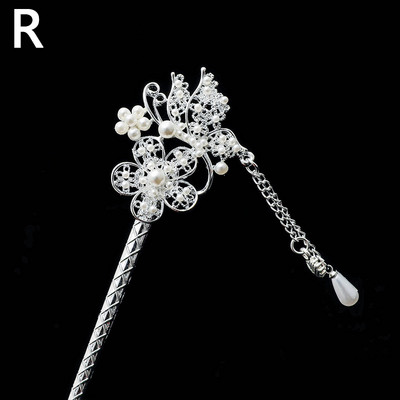 Naujausios gėlės plaukų šakutės Retro stiliaus ilgi kutai plaukų lazdelės plaukų segtukai perlai karoliukai Step Shake Kinijos vestuvių nuotakos galvos apdangalai