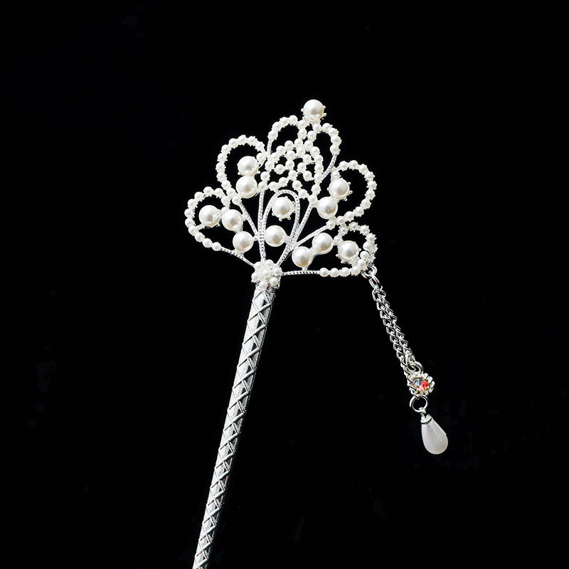 Naujausios gėlės plaukų šakutės Retro stiliaus ilgi kutai plaukų lazdelės plaukų segtukai perlai karoliukai Step Shake Kinijos vestuvių nuotakos galvos apdangalai