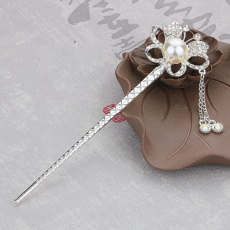 Naujausios gėlės plaukų šakutės Retro stiliaus ilgi kutai plaukų lazdelės plaukų segtukai perlai karoliukai Step Shake Kinijos vestuvių nuotakos galvos apdangalai