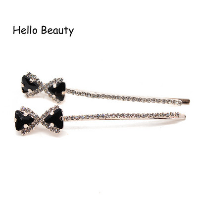 1 pora Naujo dizaino Korėjos plaukų apranga Moteriški plaukų aksesuarai Purpuriniai Kalnų krištoliniai plaukai Barrette Madingi mėlyni plaukų segtukai su kristalais