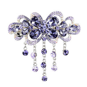 Korejiešu versijas pušķu matu sprādze augstākās klases modes kalnu kristāla sakausējuma atsperu sprādze sievietēm