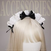 Japanski stil Naborana čipkana mašna Obruč za kosu Djevojke Slatka slatka Lolita Cosplay traka za glavu Sluškinja Kostim Odjeća Dodaci za kosu