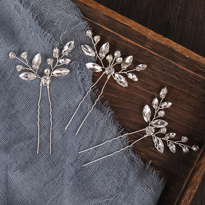 3 vnt. Mados Sidabrinės Spalvos Krištolinės Tiaros Plaukų segtukai Rankų darbo Vestuviniai Plaukų Aksesuarai Moteriški plaukų segtukai Dovanos Vakarėlio lazdelė