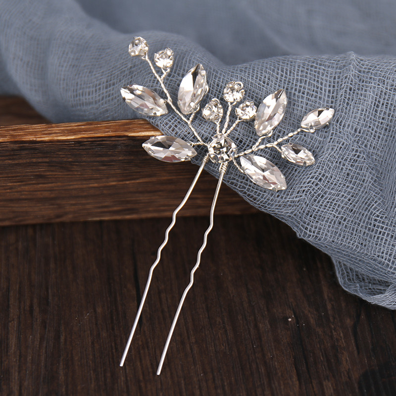3 vnt. Mados Sidabrinės Spalvos Krištolinės Tiaros Plaukų segtukai Rankų darbo Vestuviniai Plaukų Aksesuarai Moteriški plaukų segtukai Dovanos Vakarėlio lazdelė