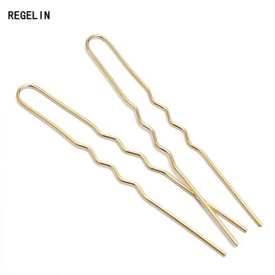 REGELIN 70mm*1,2mm nyers sárgaréz rózsa arany színű hajrudak U alakú hajtűk üres alapbeállítás női ékszer tömb 50db/tétel
