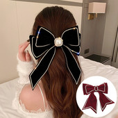 Nauji aksominiai lankeliai plaukų segtukai moterims mergaičių Kalnų krištolo imitacijos perlų plaukų segtukai Madingi nuotakos vestuvių vakarėlio plaukų aksesuarai