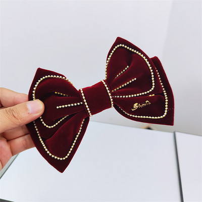 Nauji aksominiai lankeliai plaukų segtukai moterims mergaičių Kalnų krištolo imitacijos perlų plaukų segtukai Madingi nuotakos vestuvių vakarėlio plaukų aksesuarai