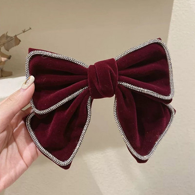 Nauji aksominiai lankeliai plaukų segtukai moterims mergaičių Kalnų krištolo imitacijos perlų plaukų segtukai Madingi nuotakos vestuvių vakarėlio plaukų aksesuarai