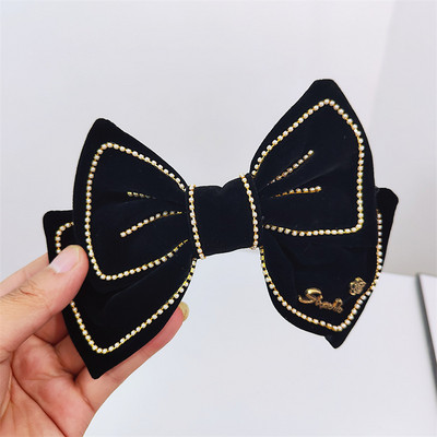 Nauji aksominiai lankeliai plaukų segtukai moterims mergaičių Kalnų krištolo imitacijos perlų plaukų segtukai Madingi nuotakos vestuvių vakarėlio plaukų aksesuarai