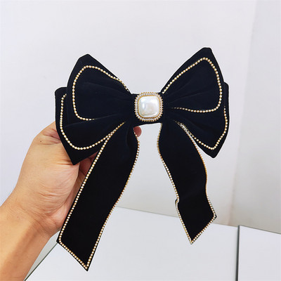 Nauji aksominiai lankeliai plaukų segtukai moterims mergaičių Kalnų krištolo imitacijos perlų plaukų segtukai Madingi nuotakos vestuvių vakarėlio plaukų aksesuarai