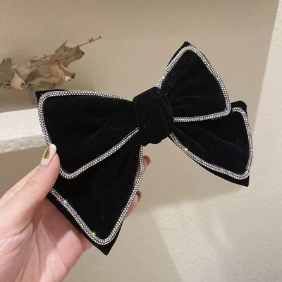 Nauji aksominiai lankeliai plaukų segtukai moterims mergaičių Kalnų krištolo imitacijos perlų plaukų segtukai Madingi nuotakos vestuvių vakarėlio plaukų aksesuarai