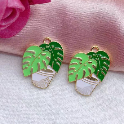 10vnt lydinio emalio žavesys žalias augalas kaktusas auskarai pakabukas pasidaryk pats papuošalai aksesuarai papuošalams gaminti auskarų pakabukai