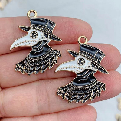 10 vnt Gotikos stiliaus mėnulio kaukolės varnos emalio pakabukai, skirti pasidaryk pats papuošalams gaminti Auskarai, karoliai, apyrankės, raktų pakabukai, pakabukai, priedai