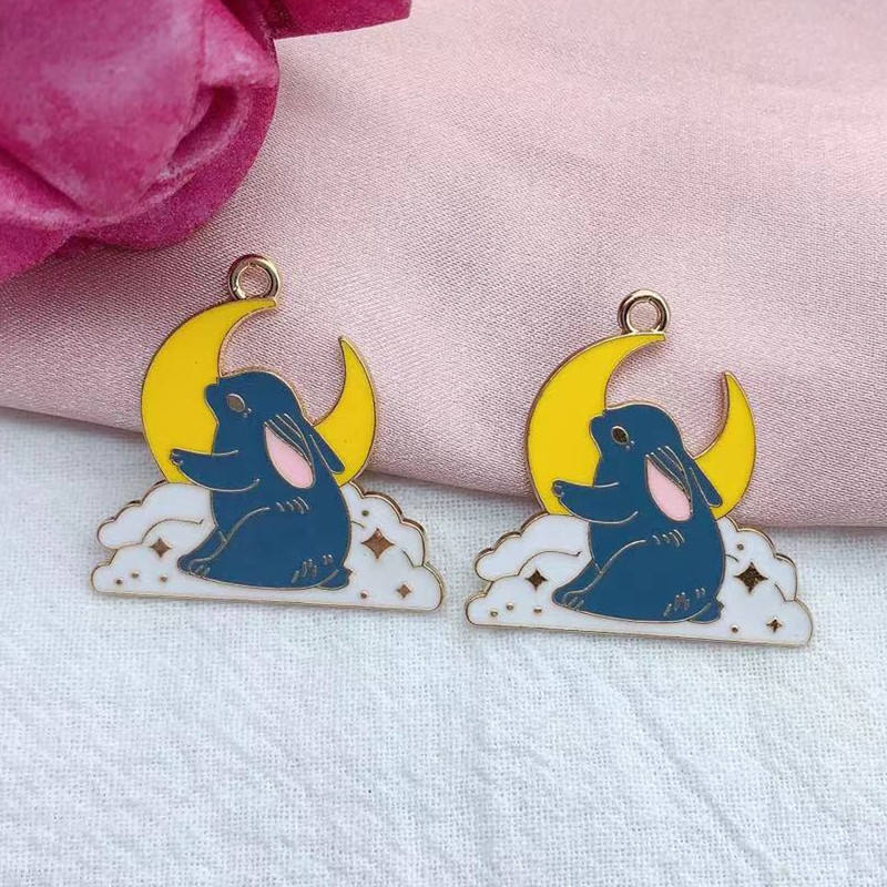 10 vnt Emalio Saulės Mėnulio Debesis Triušio Gėlės Žuvies žavesys papuošalų Gamybai Madingi Karoliai Pakabukai Auskarai Pakabukai Pasidaryk pats priedai