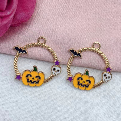 10 vnt. lydinio varvantis aliejus, Helovino žavesys Cat Witch, pasidaryk pats, papuošalų priedai „He Witch Black Cat“ Nugaros vaizdas lanko pakabukas