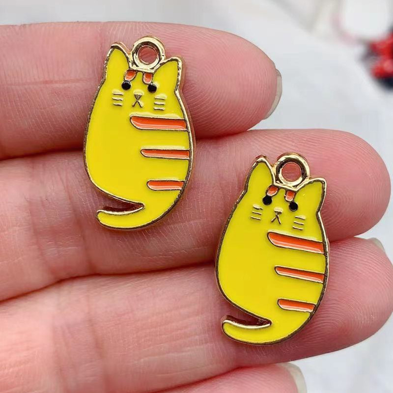 10 vnt. Mielas katės žavesys papuošalams gaminti auskarai pakabukas, karoliai, apyrankės, priedai, amatų reikmenys, emalio papuošalai