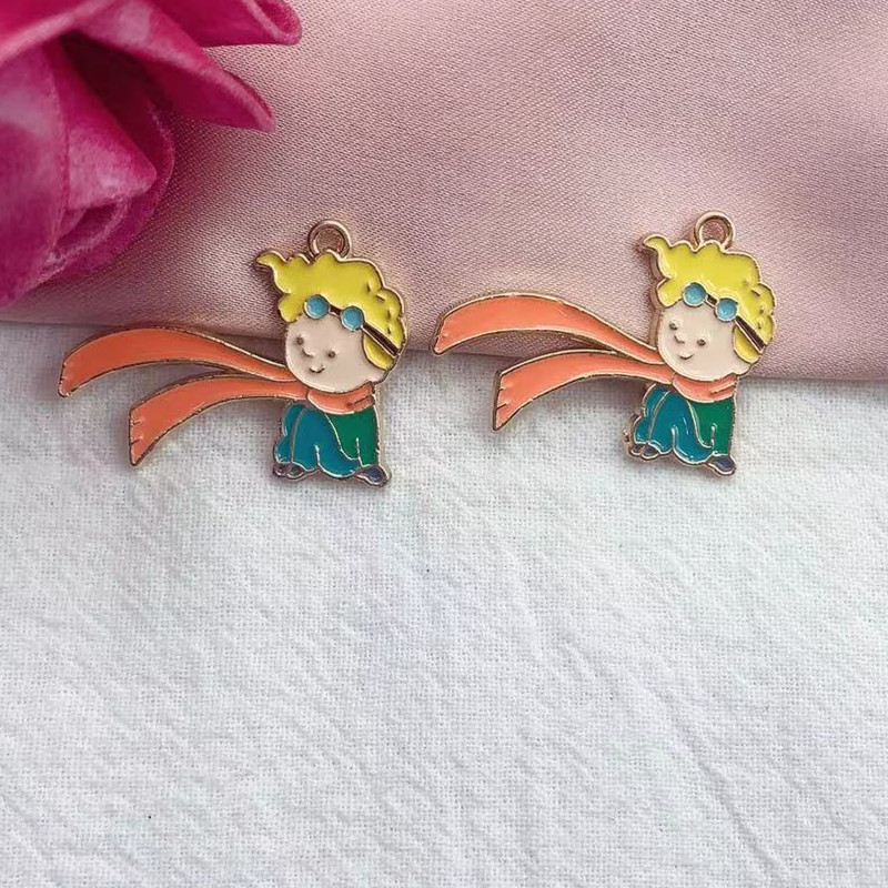 10 vnt. lydinio lašinamas aliejus animacinių filmų planeta Mažojo princo auskarai pakabukas „pasidaryk pats“ dizainerio rankų darbo aksesuarų raktų pakabuko apyrankė