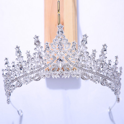 Luxus Színes kristály strassz koronák Esküvői hajkiegészítők Princess Queen Diadems Barokk Fekete Tiaras Női Ékszerek